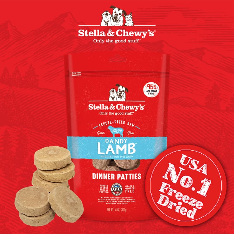 Stella & Chewy’s Stella & Chewy’s Dandy Lamb Dinner Patties Freeze-Dried Raw Dog Food (2 Sizes) Dog Food & Treats