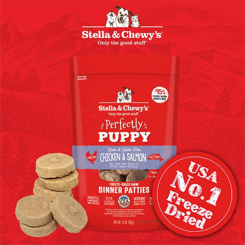 Stella & Chewy’s Stella & Chewy’s Chicken & Salmon Puppy Dinner Patties Raw Freeze-Dried Dog Food 14oz Dog Food & Treats