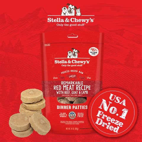 Stella & Chewy’s Stella & Chewy’s Remarkable Red Meat Dinner Patties Freeze Dried Raw Dog Food 14oz Dog Food & Treats