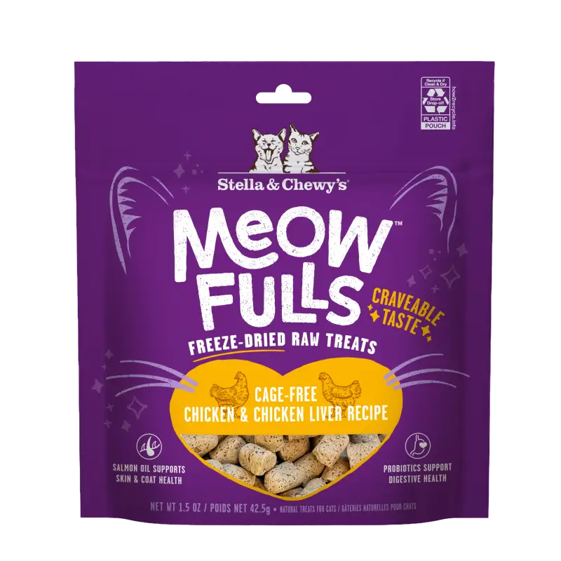 Stella & Chewy’s Stella & Chewy’s Meowfulls Freeze Dried Cat Treats (3 Flavours Available) Cat Food & Treats