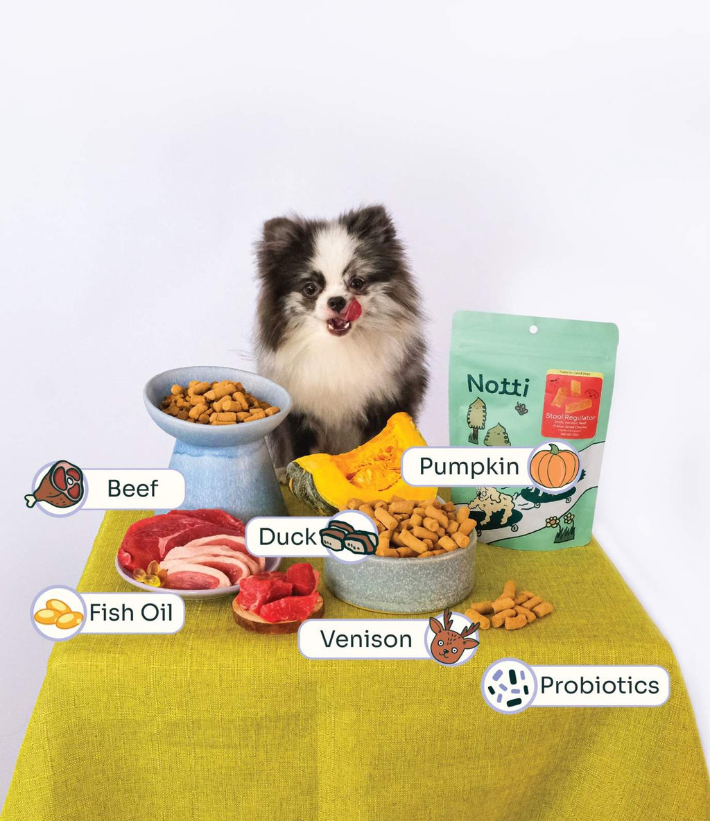 [10% OFF] Notti Stool Regulator Duck, Venison, Beef Freeze-Dried Chunks 50g Treats For Dogs & Cats