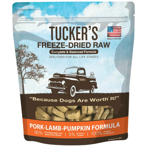 Tucker’s Tucker’s Complete & Balanced Formula Freeze Dried Raw Dog Food (Pork-Lamb-Pumpkin Formula) 14oz Dog Food & Treats