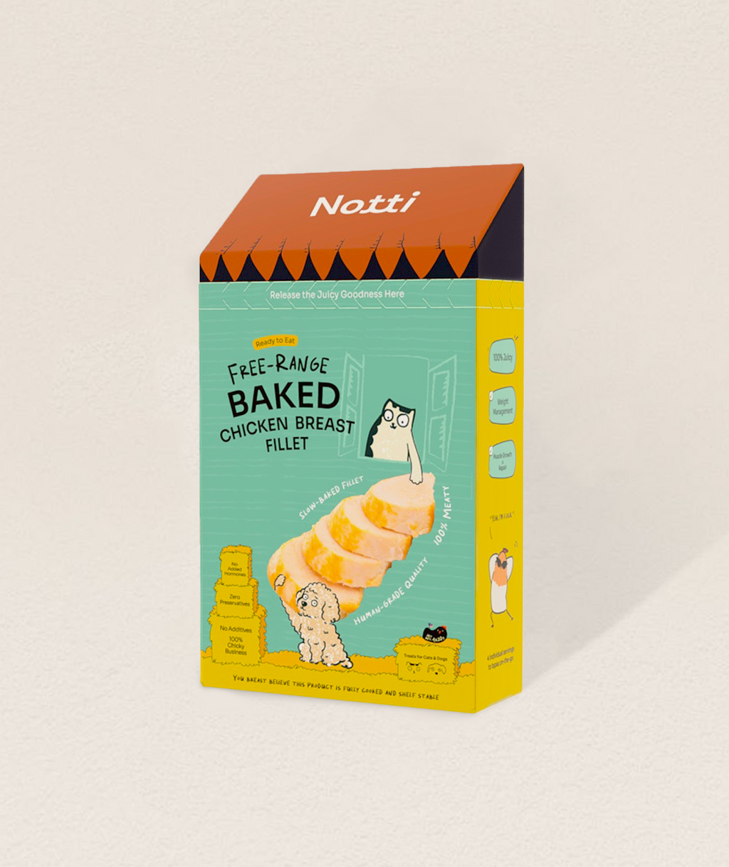 [10% OFF} "Notti Free-Range Baked  Chicken Breast Fillet  (4 x20g) 80g Treats For Dogs & Cats