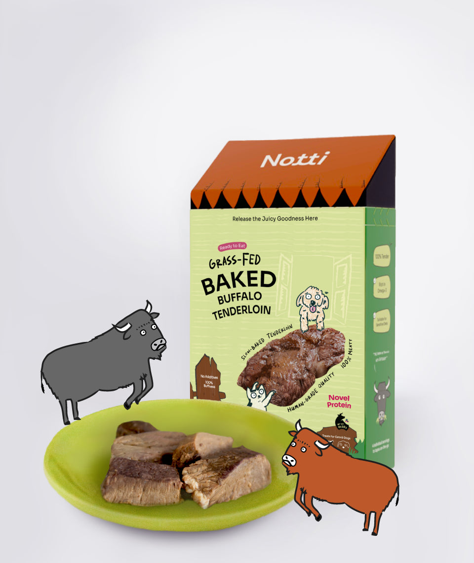 [10% OFF] Notti Grass-Fed Baked Buffalo Tenderloin (4 x20g) Treats For Dogs & Cats 80g