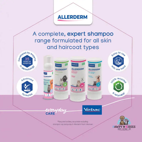 Virbac Virbac Allerderm Shampoo for Sensitive Skin / Dry & Scaly Skin / Normal Skin for Cats & Dogs 250ml Necessities