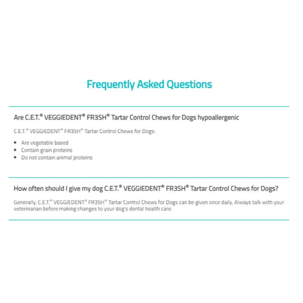 Virbac Virbac C.E.T. Veggiedent Tartar Control Chews 224g Dog Food & Treats