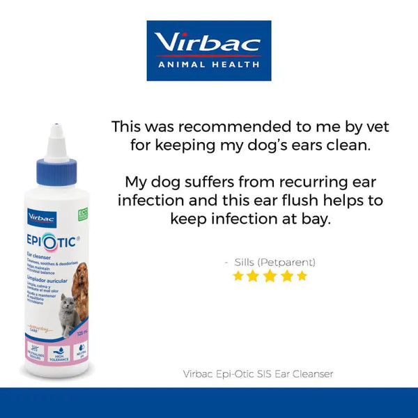 Virbac Virbac EpiOtic SIS Ear Cleanser for Cats and Dogs 125ml Necessities