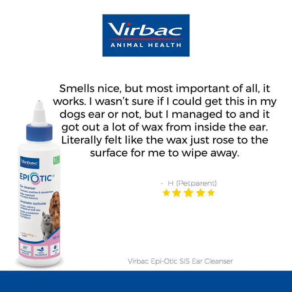 Virbac Virbac EpiOtic SIS Ear Cleanser for Cats and Dogs 125ml Necessities