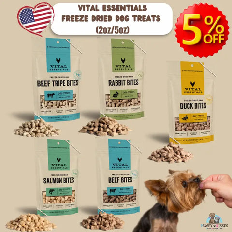 Vital Essentials [5% OFF]Vital Essentials® Freeze-Dried Bites Dog Treats (5 Flavours) Dog Food & Treats