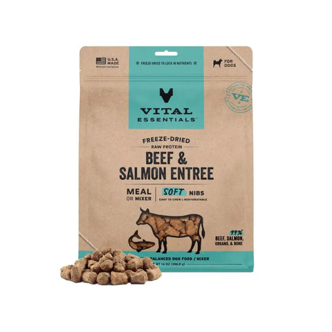 Vital Essentials Vital Essentials® Freeze Dried Raw Beef & Chicken Entree & Mixer Cat Food Soft Nibs 12 oz Cat Food & Treats