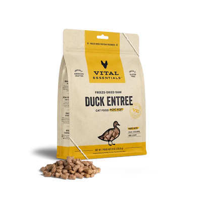 Vital Essentials Vital Essentials® Freeze Dried Raw Duck Entree Cat Food Mini Nibs 8 oz Cat Food & Treats