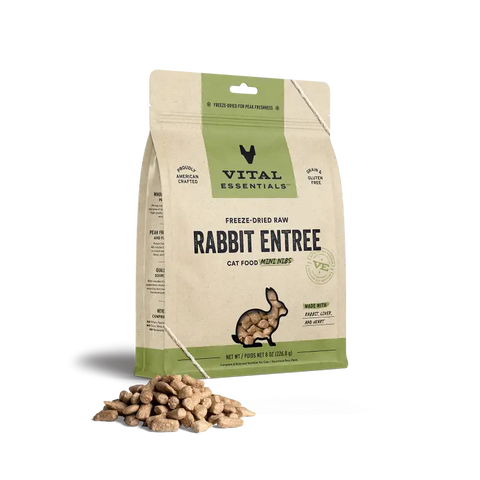 Vital Essentials Vital Essentials® Freeze Dried Raw Rabbit Entree Cat Food Mini Nibs 8 oz Cat Food & Treats