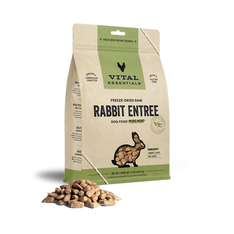 Vital Essentials (Save 9% ) Vital Essentials® Freeze-Dried Raw Rabbit Entree Dog Food Mini Nibs 5.5/14 oz Dog Food & Treats