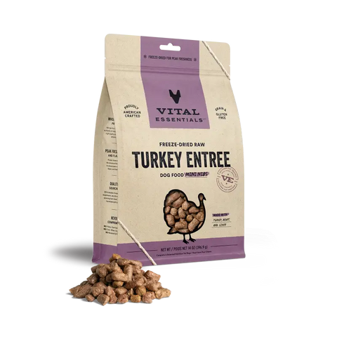 Vital Essentials (Save 9% ) Vital Essentials® Freeze-Dried Raw Turkey Entree Dog Food Mini Nibs 5.5/14 oz Dog Food & Treats