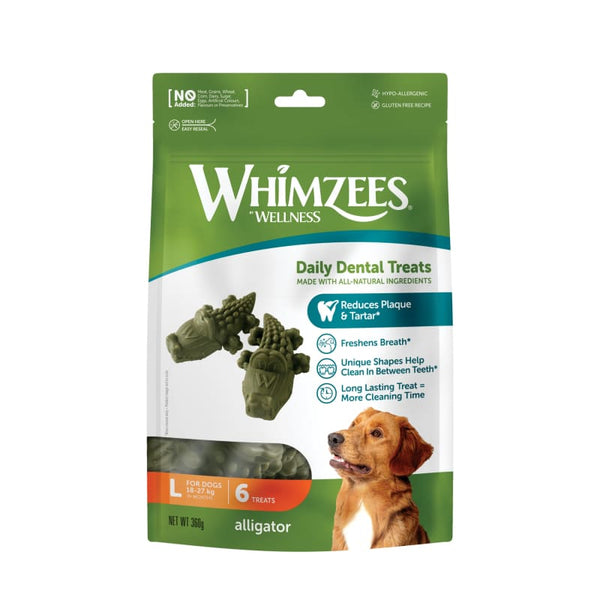 Whimzees Whimzees Alligator Natural Dog Treats 360g (3 Sizes) Dog Food & Treats