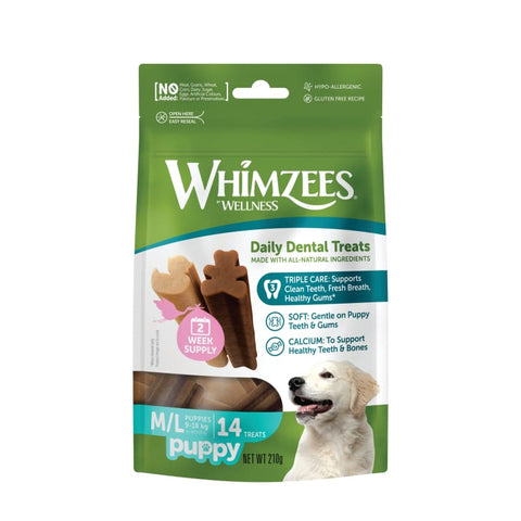 Whimzees Whimzees Puppy Grain-free Dental Dog Treats (M/L) 224g Dog Food & Treats