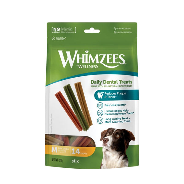 Whimzees Whimzees Stix Natural Dog Treats 420g (3 Sizes) Dog Food & Treats