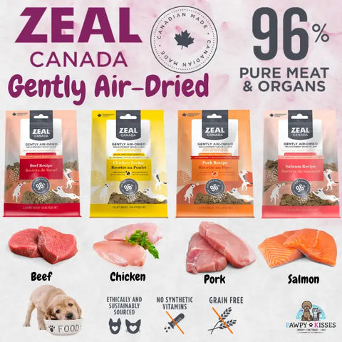 Zeal Canada Zeal Canada Air-Dried Dog Food 1lb/454g (4 Flavours) Dog Food & Treats