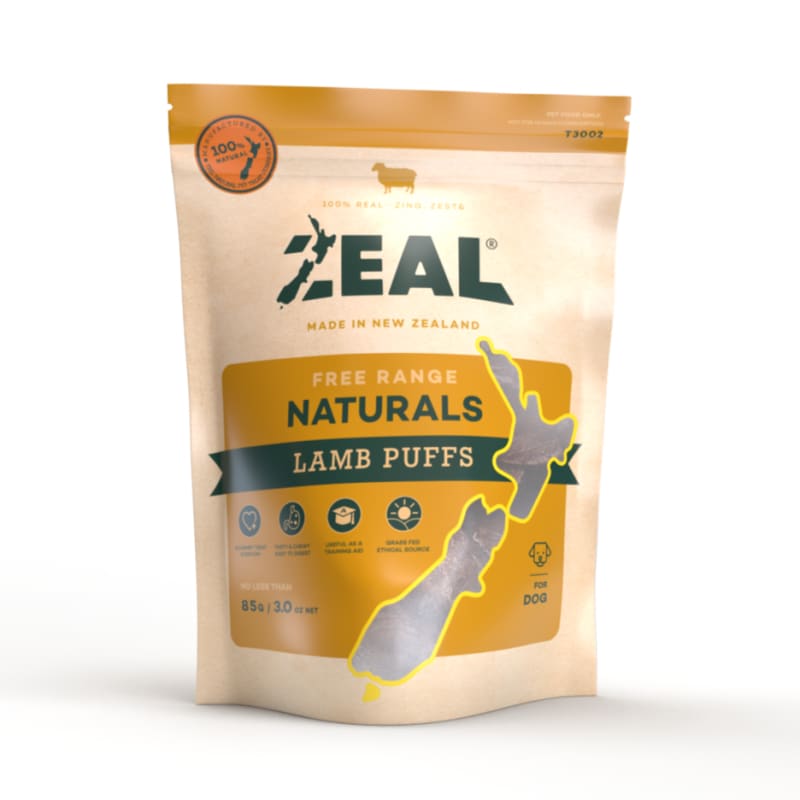 Zeal [3 FOR $43] Zeal Free Range Naturals Lamb Puffs Cat & Dog Treats 85g Dog Food & Treats