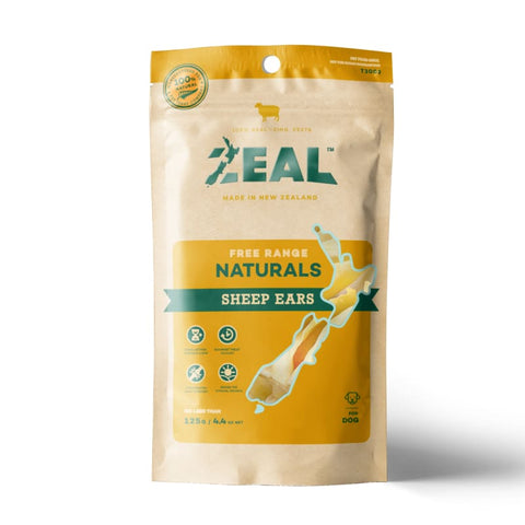 Zeal [3 FOR $43] Zeal Free Range Naturals Sheep Ears Dog Treats 125g Dog Food & Treats