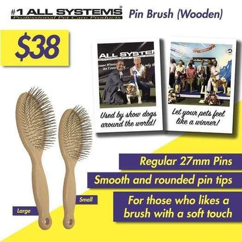 #1 All Systems #1 All Systems 27mm Pin Wooden Pet Brush (White Pad) Grooming & Hygiene