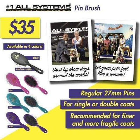 #1 All Systems #1 All Systems Large Pet Pin Brush (4 Colours) Grooming & Hygiene