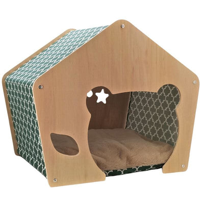 Aa Pet Aa Pet Arabesque Green Wooden House Dog Accessories
