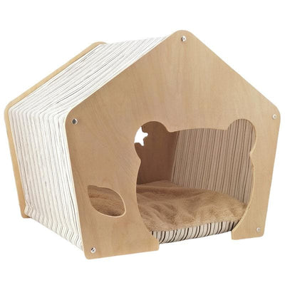 Aa Pet Aa Pet Stripe White Wooden House Dog Accessories