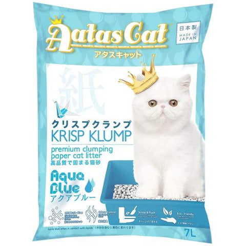 Aatas Cat Aatas Cat Krisp Klump Paper Cat Litter Aqua Blue 7L Cat Litter & Accessories