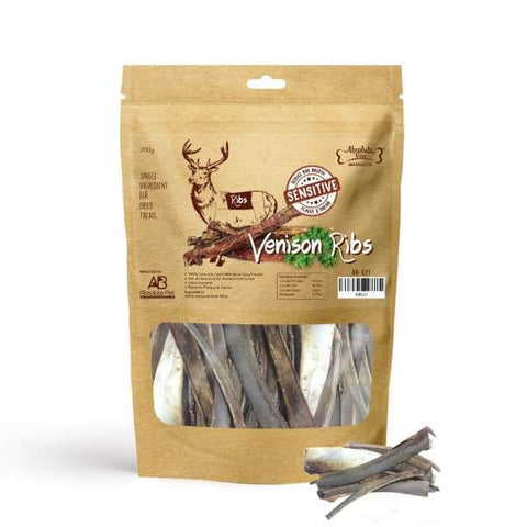 Absolute Bites [3 for $29] Absolute Bites Air Dried Venison Ribs Dog Treats 200g Dog Food & Treats