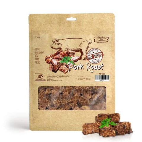 Absolute Bites [3 for $29] Absolute Bites Air Dried Pork Roast Dog & Cat Treats 90g Dog Food & Treats