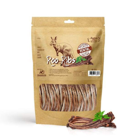 Absolute Bites [3 For $29] Absolute Bites Roo Ribs Air Dried Dog & Cat Treats 100g Dog Food & Treats