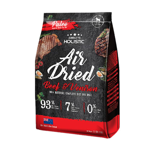 Absolute Holistic [3 for $129.90] Absolute Holistic Air Dried Beef & Venison Dog Food 1kg Dog Food & Treats