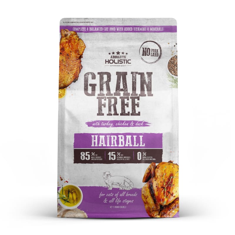 Absolute Holistic [UP TO 36% OFF] Absolute Holistic Hairball Grain-free Dry Cat Food (2 Sizes) Cat Food & Treats