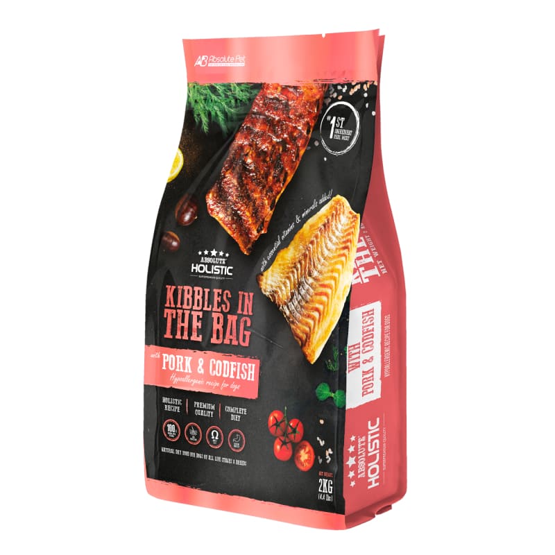 Absolute Holistic [UP TO 31% OFF + FREE TRAVEL KIT] Absolute Holistic Kibble In The Bag Pork & Codfish Dry Dog Food (2 Sizes) Dog Food & 
