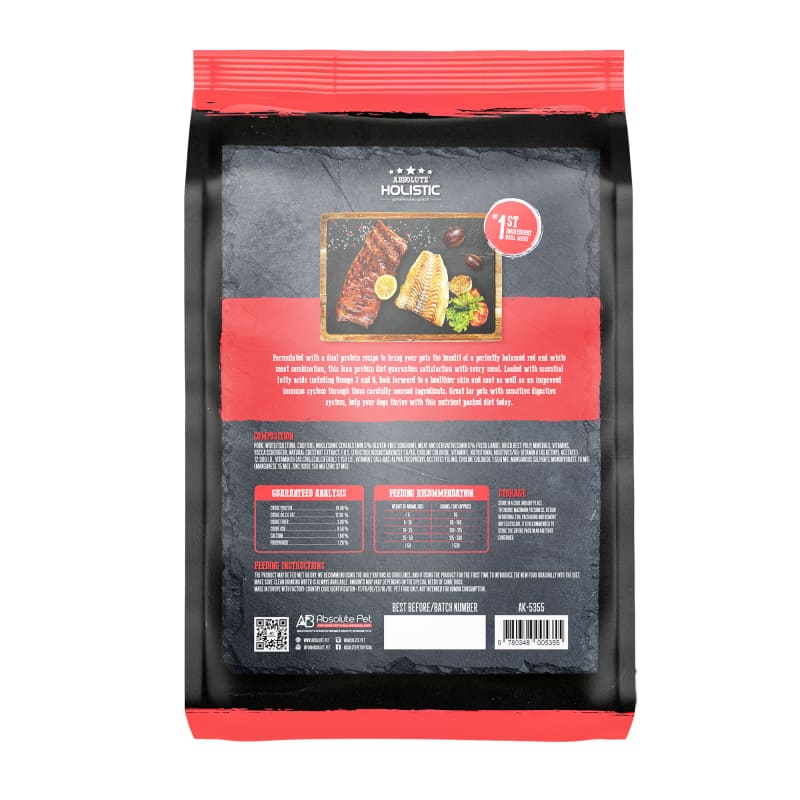 Absolute Holistic [UP TO 31% OFF + FREE TRAVEL KIT] Absolute Holistic Kibble In The Bag Pork & Codfish Dry Dog Food (2 Sizes) Dog Food & 
