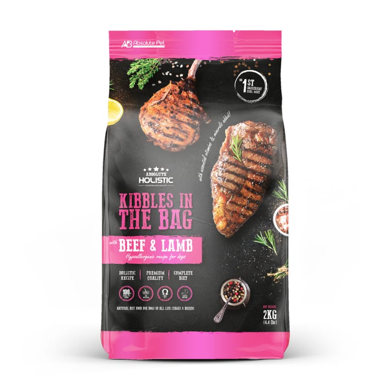 Absolute Holistic [UP TO 31% OFF] Absolute Holistic Kibbles In The Bag Beef & Lamb Dry Dog Food (2 Sizes) Dog Food & Treats
