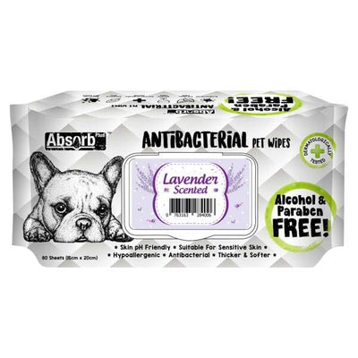 Absorb Plus [3 for $11] Absorb Plus AntiBacterial Lavender Pet Wipes 80pcs Grooming & Hygiene