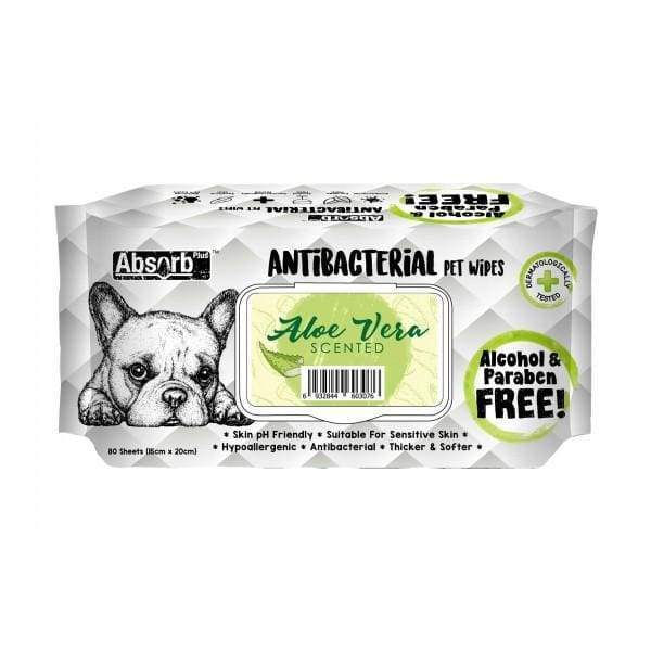 Absorb Plus [12 for $39.90 ONLY] Absorb Plus AntiBacterial Pet Wipes 80pcs (Aloe Vera) Grooming & Hygiene