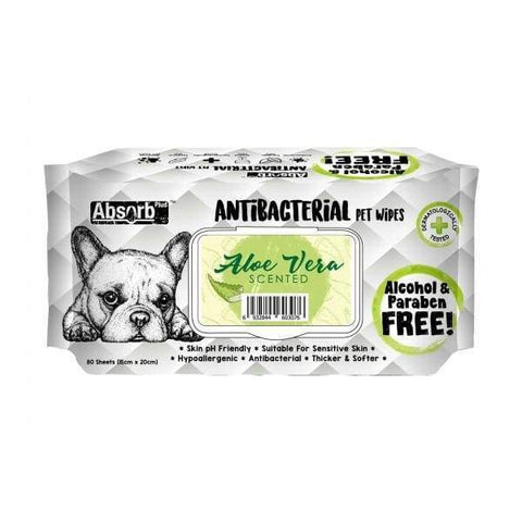 Absorb Plus [12 for $39.90 ONLY] Absorb Plus AntiBacterial Pet Wipes 80pcs (Aloe Vera) Grooming & Hygiene