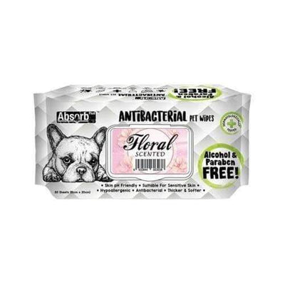 Absorb Plus [12 for $39.90 ONLY] Absorb Plus AntiBacterial Pet Wipes 80pcs (Floral) Grooming & Hygiene