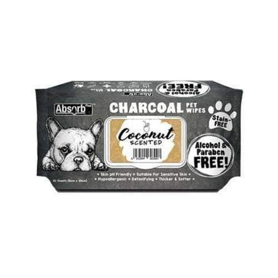 Absorb Absorb Plus Charcoal Pet Wipes 80pcs (Coconut) [PROMO] 3 FOR $15 Grooming & Hygiene