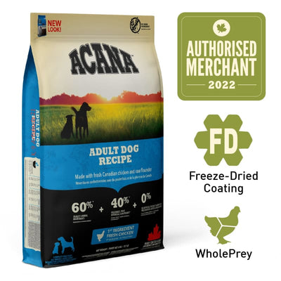 ACANA [33% OFF + FREE 340G | 11.4KG] ACANA Heritage Adult Dry Dog Food (2 Sizes) Dog Food & Treats