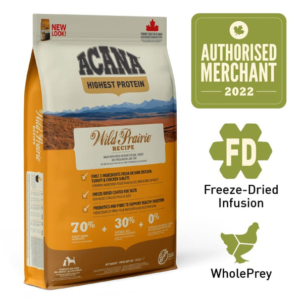 ACANA [FREE 340G FOOD BAG | 11.4KG] ACANA Regionals Wild Prairie Dry Dog Food (3 Sizes) Dog Food & Treats