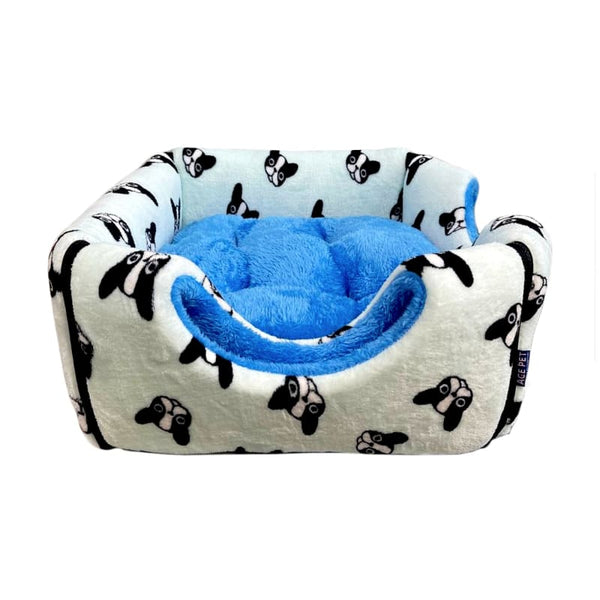 ACE PET ACE PET Boston Powder Blue Furry Cosy Dog Bed Dog Accessories