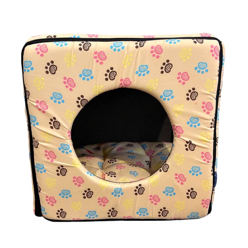 ACE PET ACE PET Colourful Paws Light Brown Non-Fur Cosy Dog Bed Dog Accessories