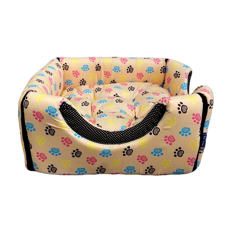 ACE PET ACE PET Colourful Paws Light Brown Non-Fur Cosy Dog Bed Dog Accessories