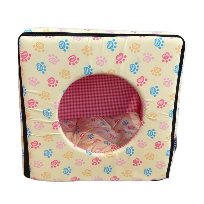 ACE PET ACE PET Colourful Paws Yellow Non-Fur Cosy Dog Bed Dog Accessories