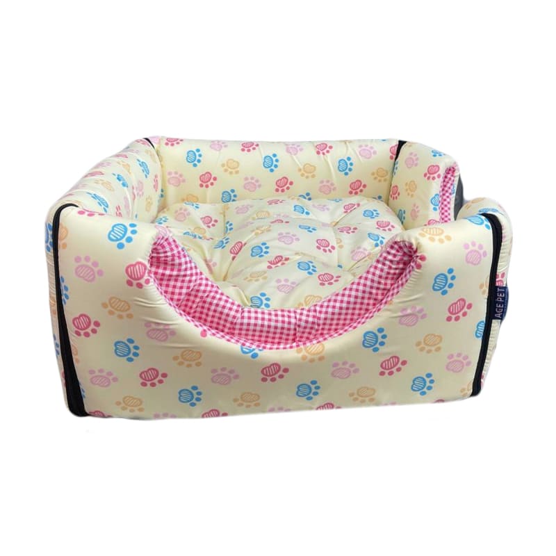 ACE PET ACE PET Colourful Paws Yellow Non-Fur Cosy Dog Bed Dog Accessories