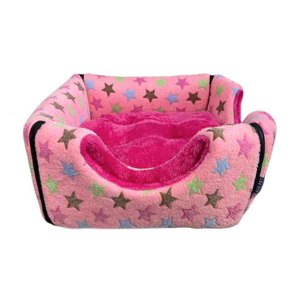 ACE PET ACE PET Loving Star Pink Furry Cosy Dog Bed Dog Accessories